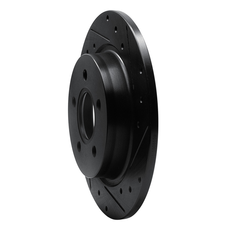 Volvo V50 Brake Rotor (1) - Rear Right - R1 Concepts - Drilled & Slotted - Black - `04-`13